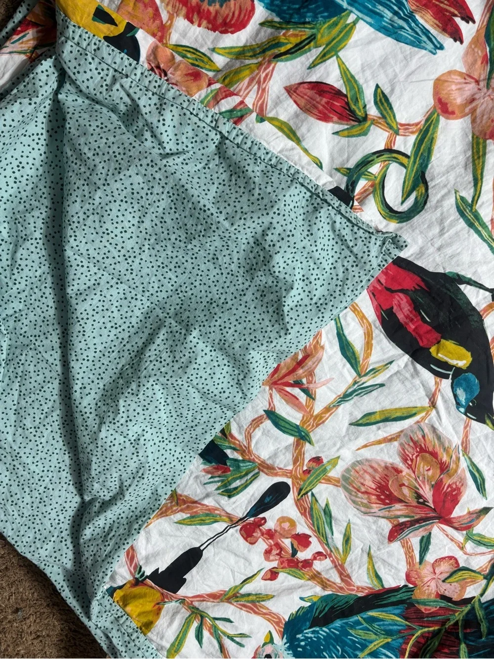 Opalhouse aviary birds floral duvet cover polka dot